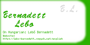 bernadett lebo business card